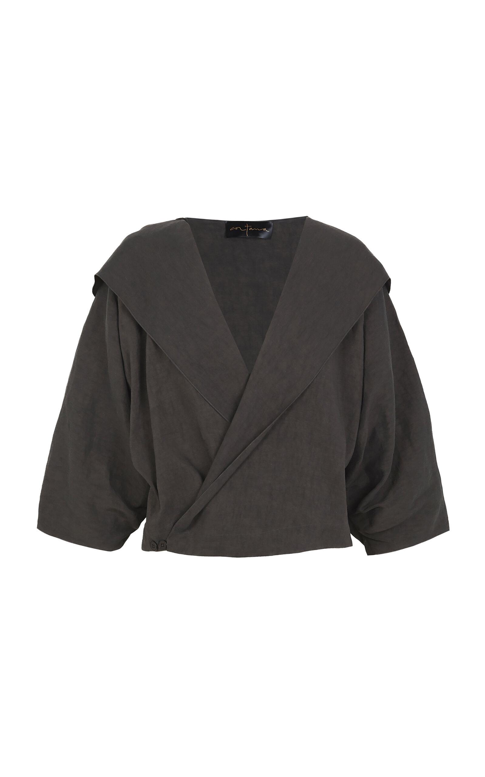 Cortana Odel Hooded Linen-Blend Jacket -oda Operandi by CORTANA