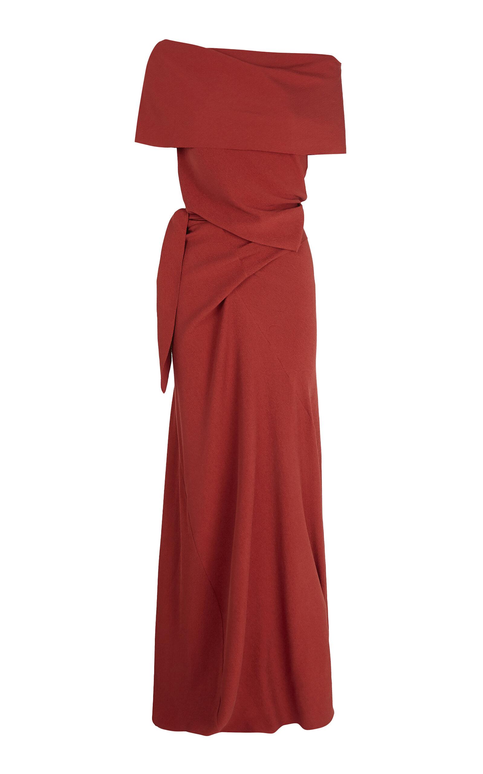 Cortana Onara Fold-Over Top Silk-Blend Maxi Dress - Moda Operandi by CORTANA