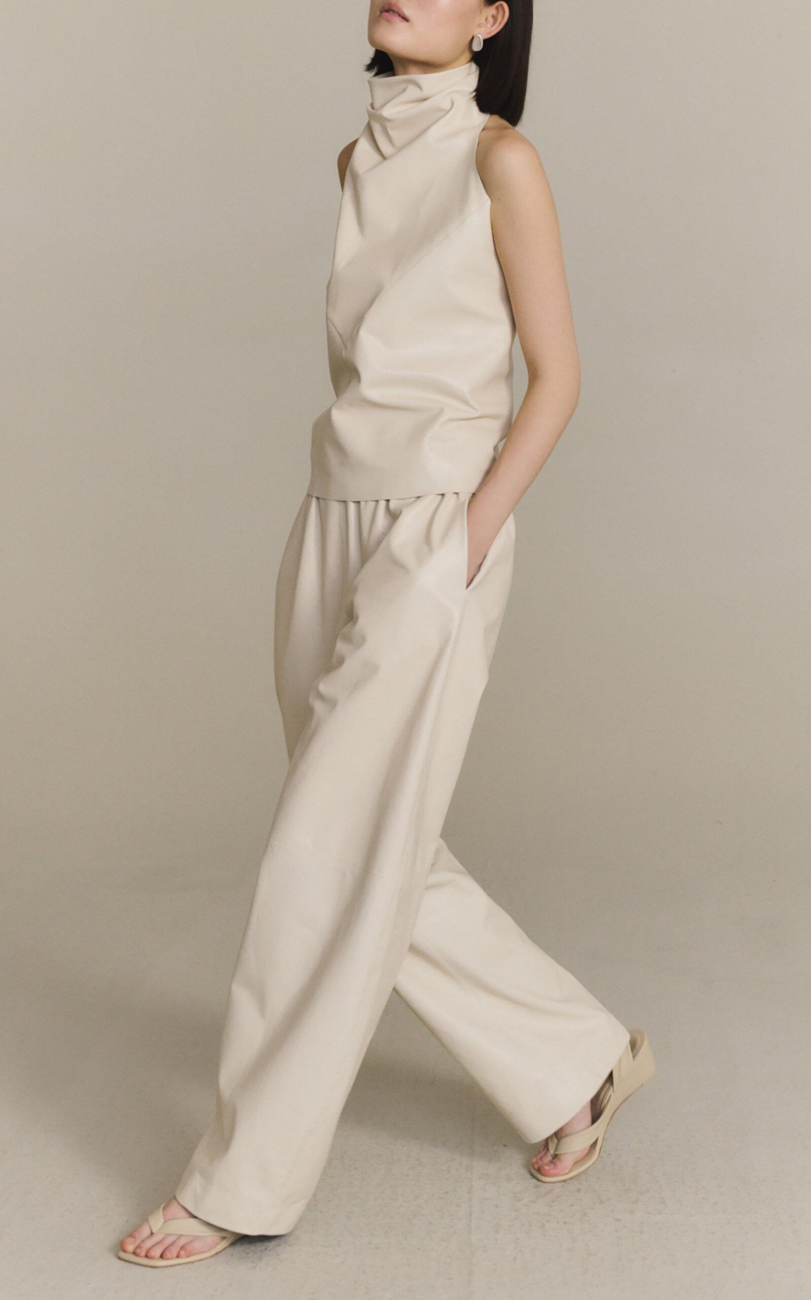 Cortana Rocco Mid-Rise Leather Wide-Leg Pants - Moda Operandi by CORTANA