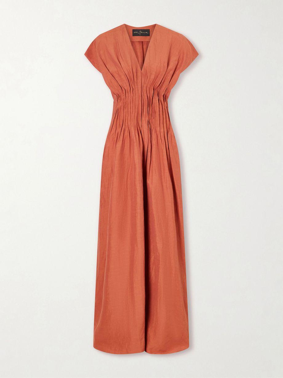 Elena gathered woven maxi dress by CORTANA