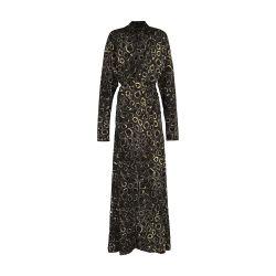 Irma long print silk dress by CORTANA