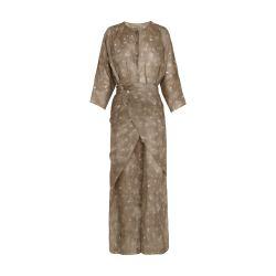Jill midi dress in printed ramie by CORTANA