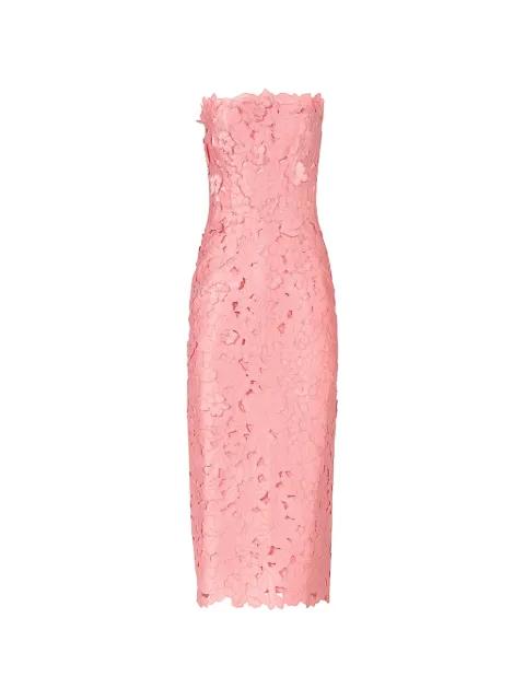 Astelle floral-cut strapless midi dress by COSTARELLOS