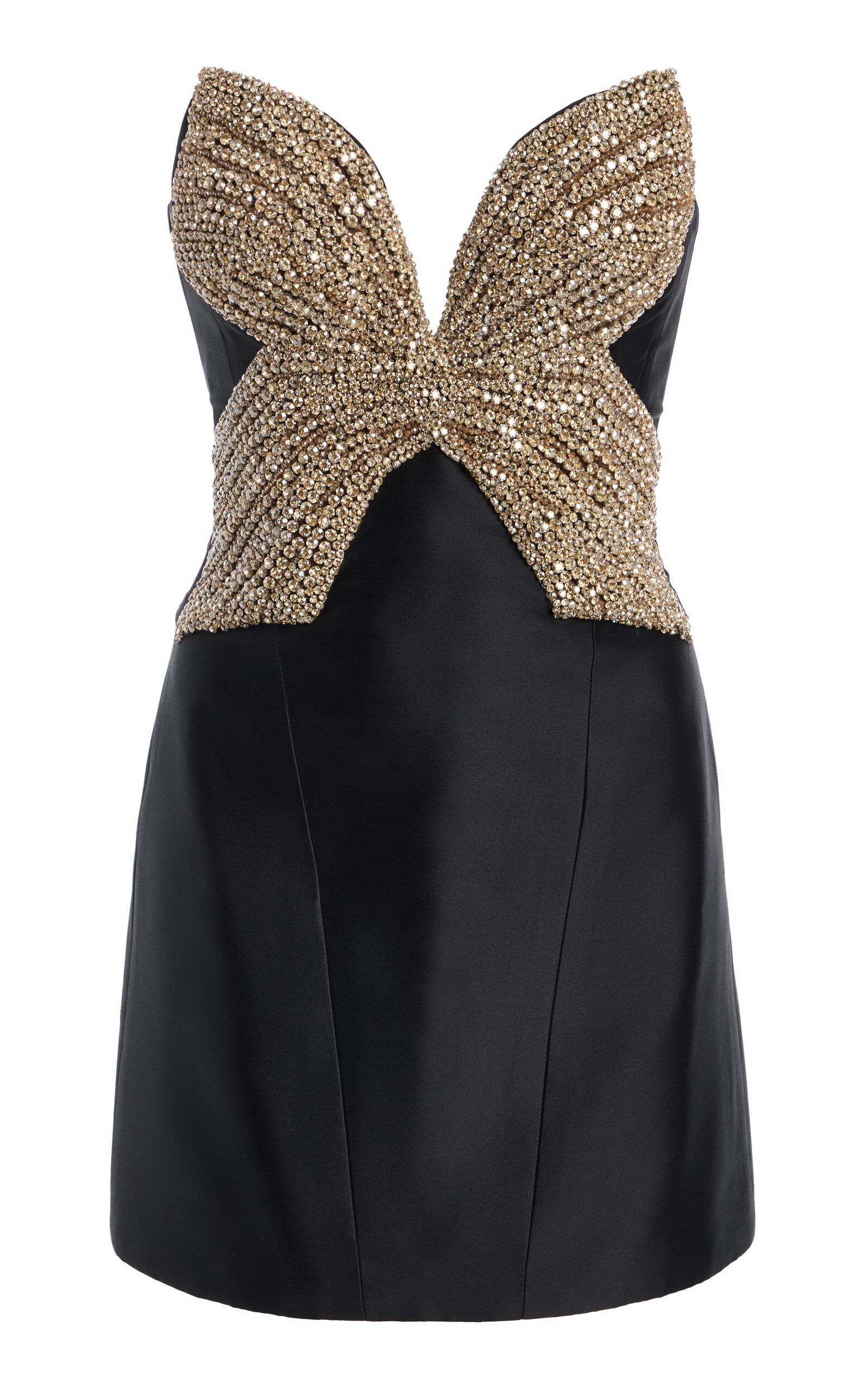 Costarellos Tala Butterfly-Appliqued Mikado Mini Dress - Moda Operandi by COSTARELLOS