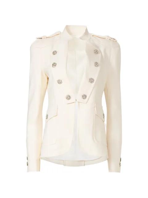 Elen crystal-button epaulettes blazer by COSTARELLOS