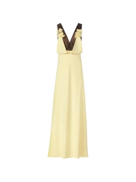 Janessa lace floral-appliqué gown by COSTARELLOS