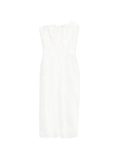 Lace strapless midi dress by COSTARELLOS