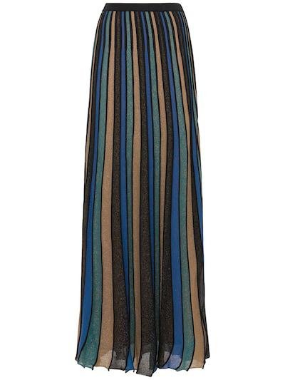 Mallory lurex knit maxi skirt by COSTARELLOS