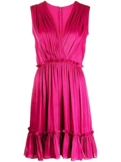 V-neck flared minidress by COSTARELLOS
