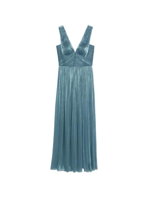 V-neck pleated dress by COSTARELLOS