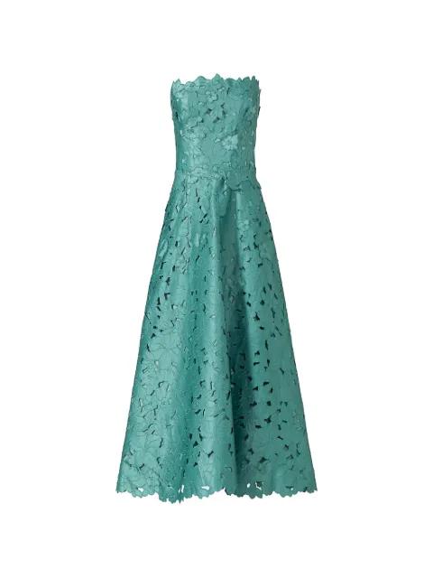 Vella floral-cut strapless A-line maxi dress by COSTARELLOS