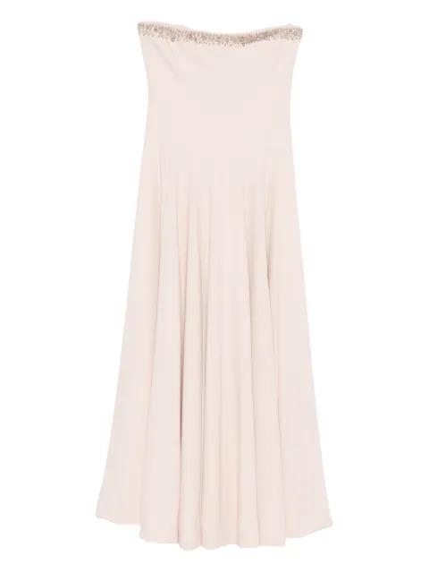 beaded-embellished strapless dress by COSTARELLOS
