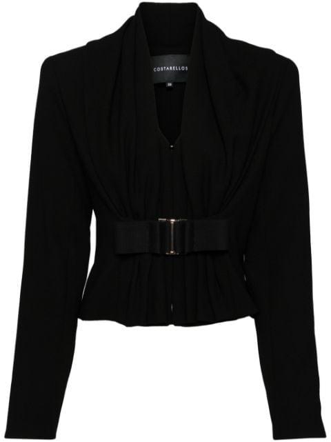 crepe wool cropped jacket by COSTARELLOS