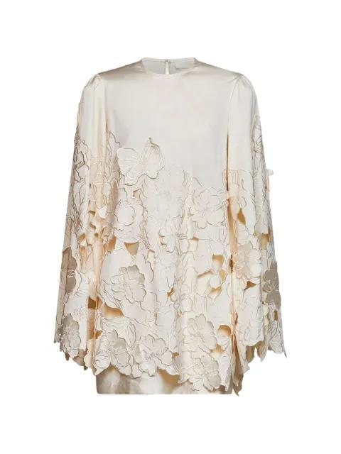 floral-embroidered scalloped tunic by COSTARELLOS