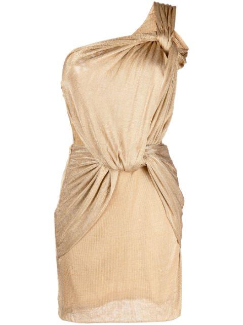 one-shoulder cut-out minidress by COSTARELLOS