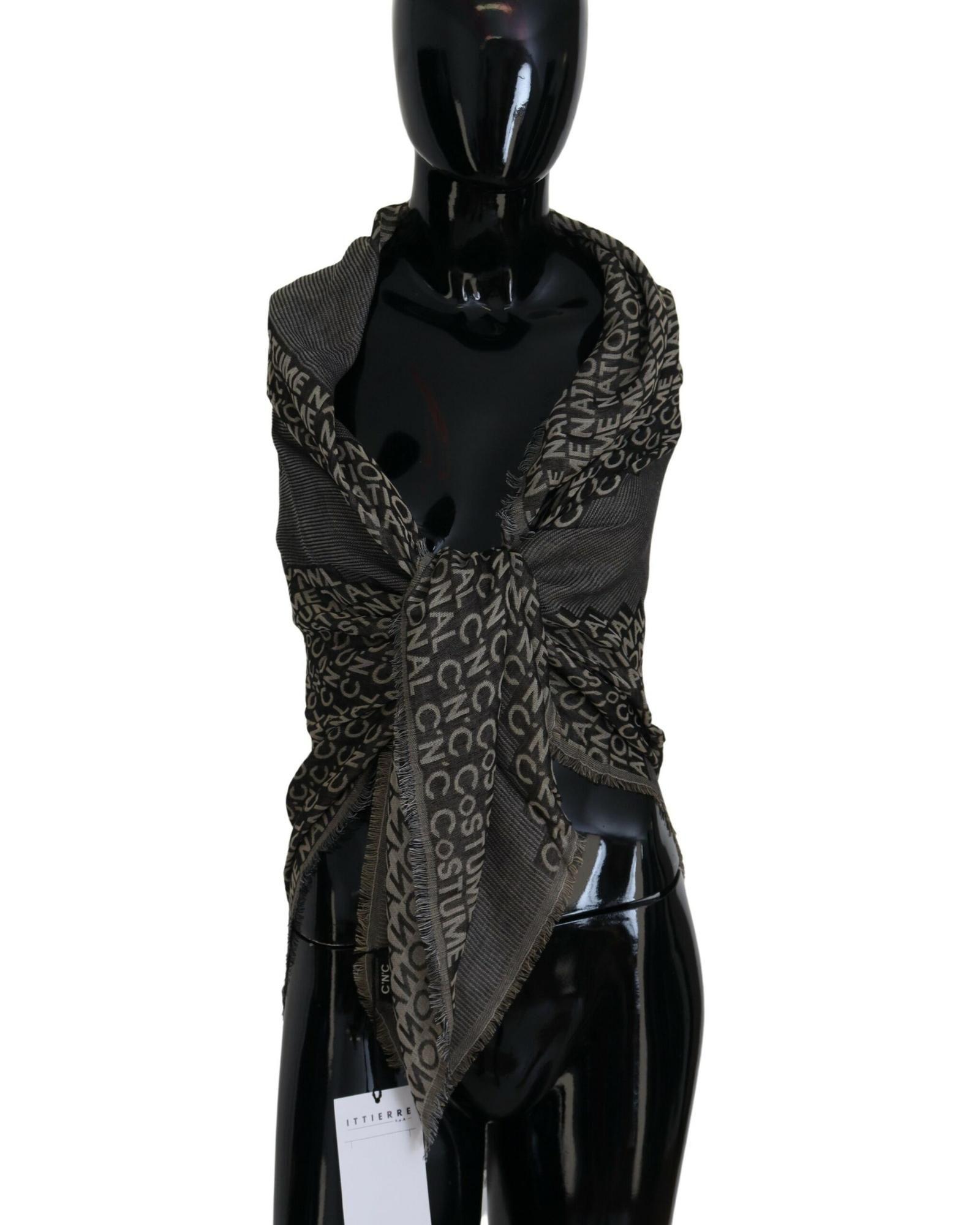 Scarf Logo Print Shawl Women - Gray Scarves by COSTUME NATIONAL