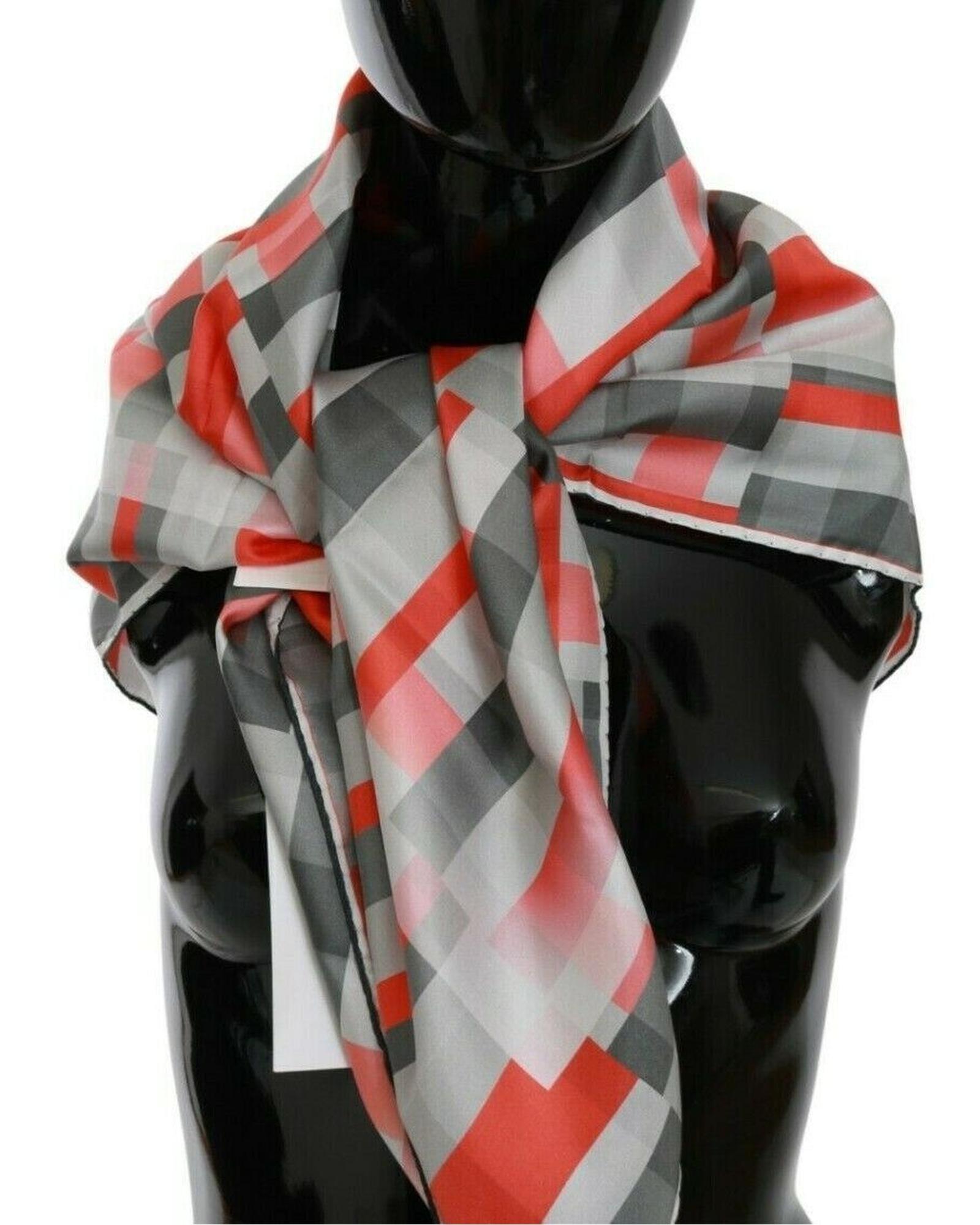Silk Scarf Geometric Print Wo - Gray Scarves by COSTUME NATIONAL Silk Scarf Geometric Print Wo - Gray Scarves by COSTUME NATIONAL