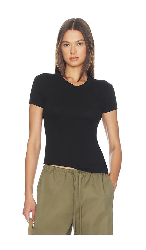 COTTON CITIZEN The Seoul V-neck Tee in Black by COTTON CITIZEN