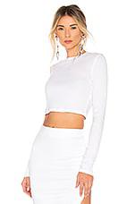 COTTON CITIZEN Verona Crop Long Sleeve in White by COTTON CITIZEN