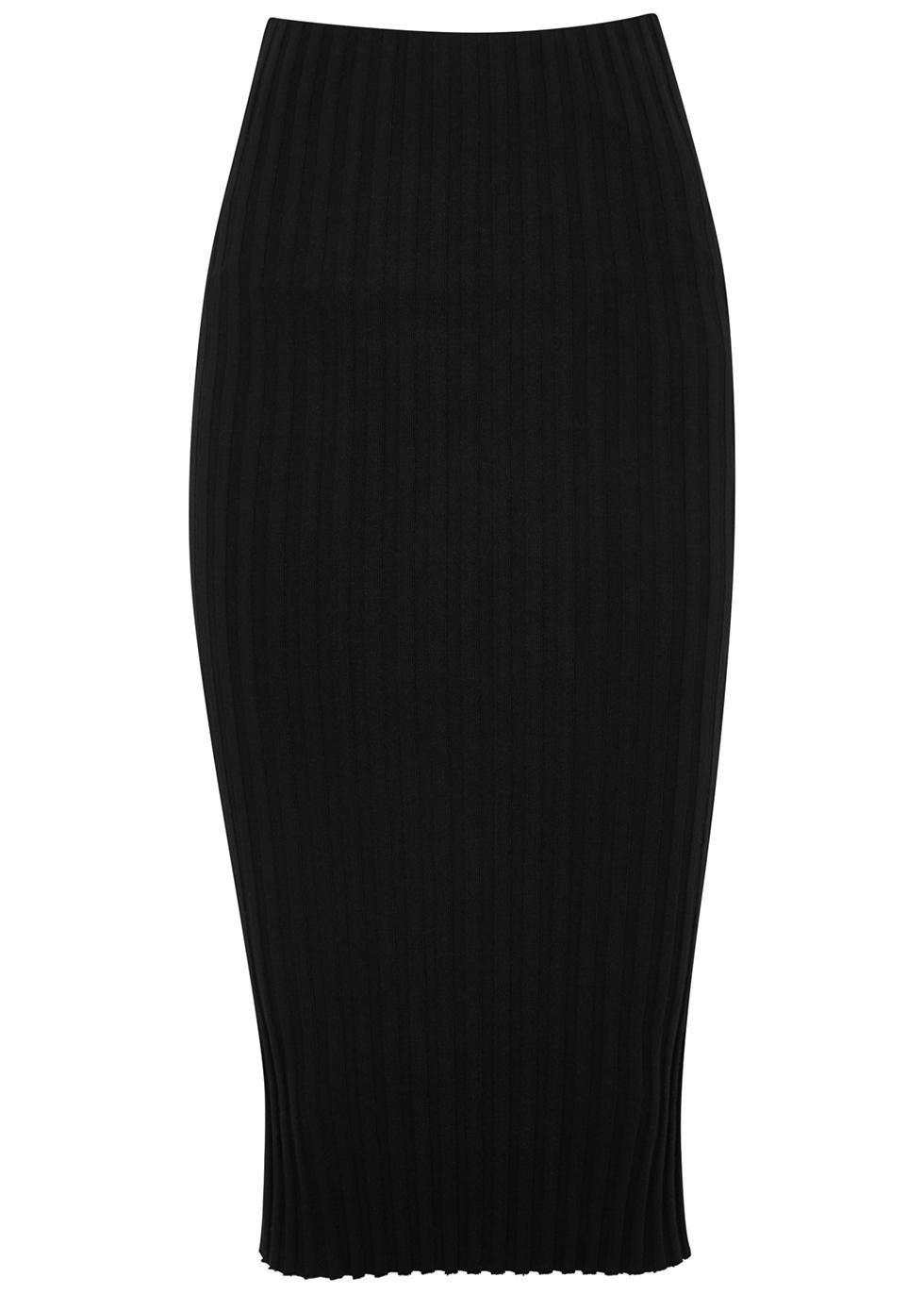 Capri black cut-out stretch-cotton midi skirt by COTTON CITIZEN