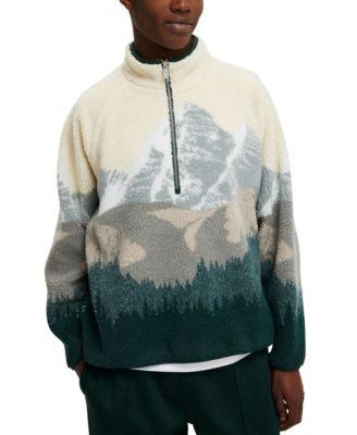 Men's Teddy 1/2 Zip Fleece Sweatshirt by COTTON ON