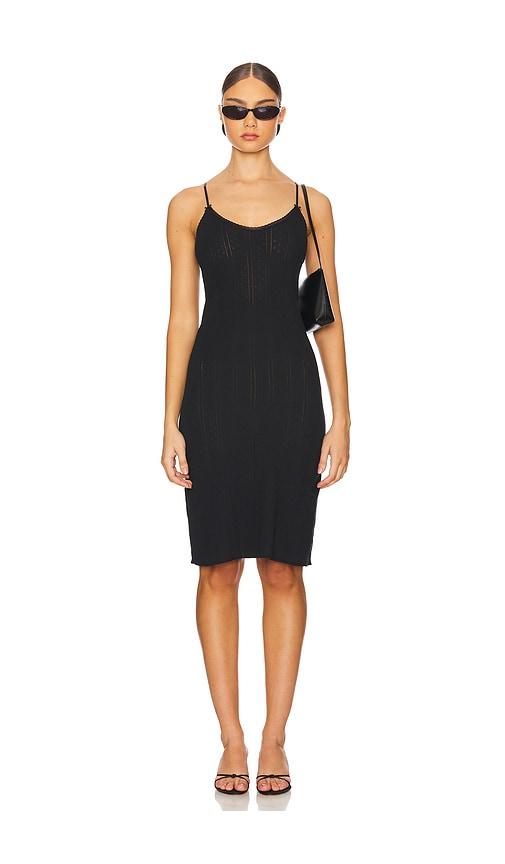 Cou Cou Intimates The Midi Slip Dress in Black by COU COU INTIMATES