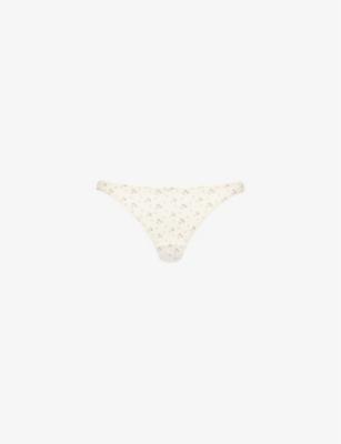 Mid-rise pointelle-pattern organic-cotton thong by COU COU INTIMATES