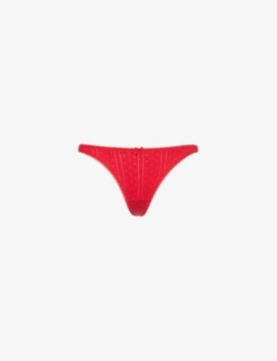 Mid-rise pointelle-pattern organic-cotton thong by COU COU INTIMATES