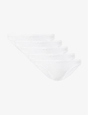 Pack of five pointelle high-rise organic-cotton briefs by COU COU INTIMATES