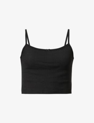 Picot bow-embellished organic-cotton top by COU COU INTIMATES