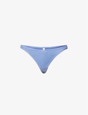 Pointelle Mid-Rise Cotton Thong by COU COU INTIMATES