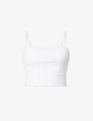 Pointelle cropped organic-cotton top by COU COU INTIMATES