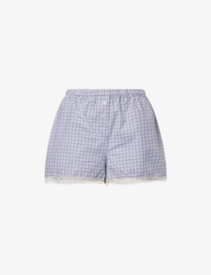 The Boxer Check-Print Cotton-Poplin Shorts by COU COU INTIMATES