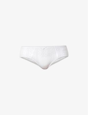 The Cosy Pointelle-Pattern Cotton Briefs by COU COU INTIMATES