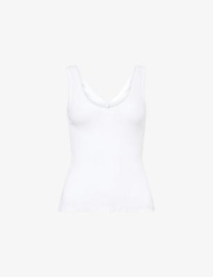 The Scoop-Neck Pointelle-Knit Cotton Tank Top by COU COU INTIMATES