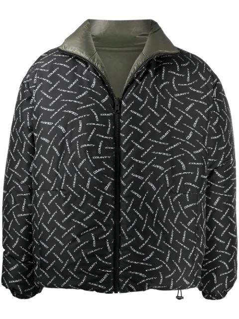 County logo print padded jacket by COUNTY OF MILAN