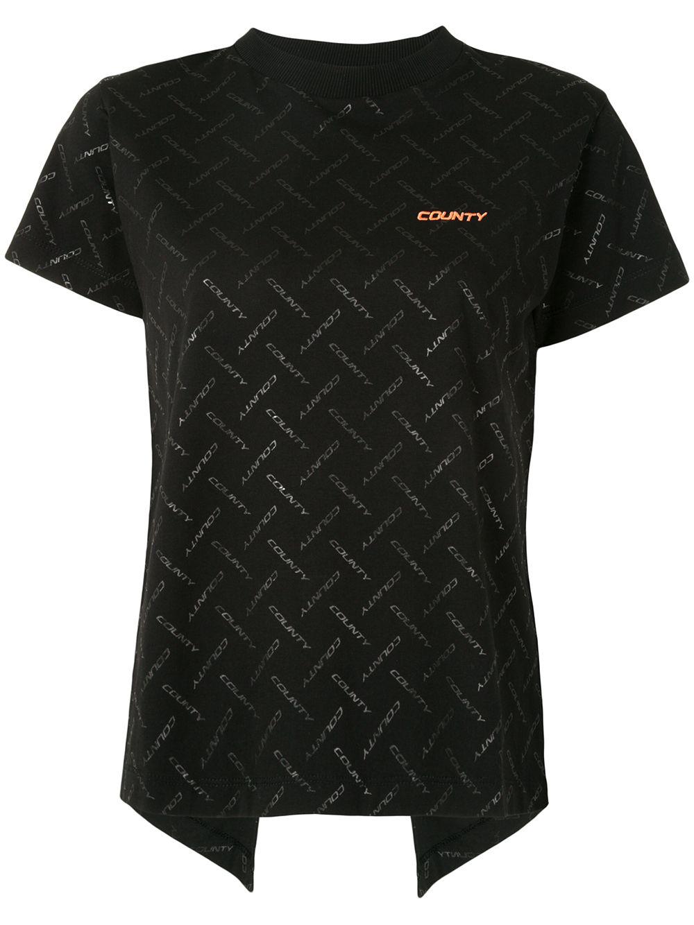 County print open back T-shirt by COUNTY OF MILAN