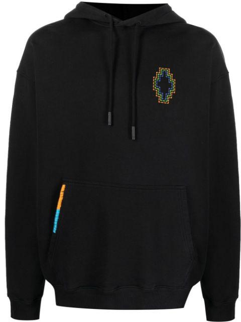 Cross-embroidered drawstring hood by COUNTY OF MILAN