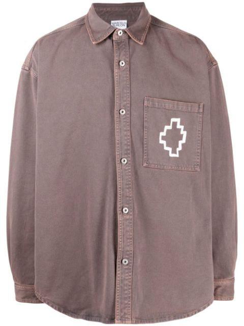 Cross-motif long-sleeved shirt by COUNTY OF MILAN