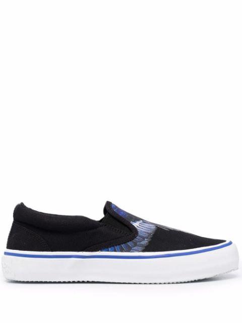 Wings-print slip-on sneakers by COUNTY OF MILAN