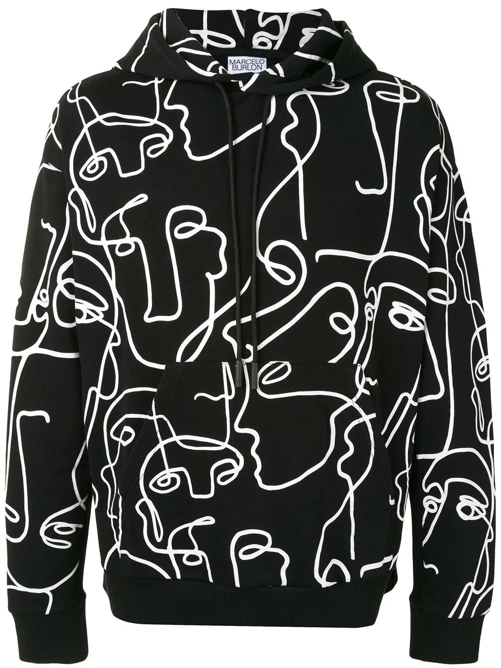 all-over Faces print hoodie by COUNTY OF MILAN
