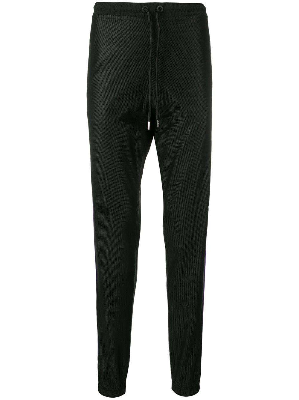 coated stripe track pants by COUNTY OF MILAN