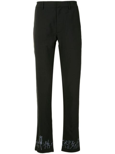 doodle-print straight-leg trousers by COUNTY OF MILAN