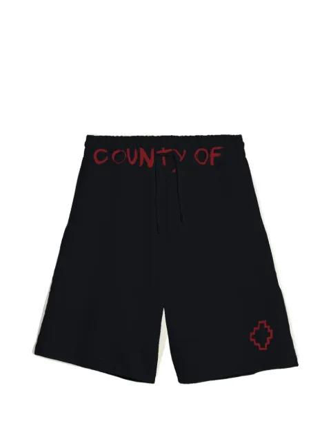 drawstring graphic track shorts by COUNTY OF MILAN