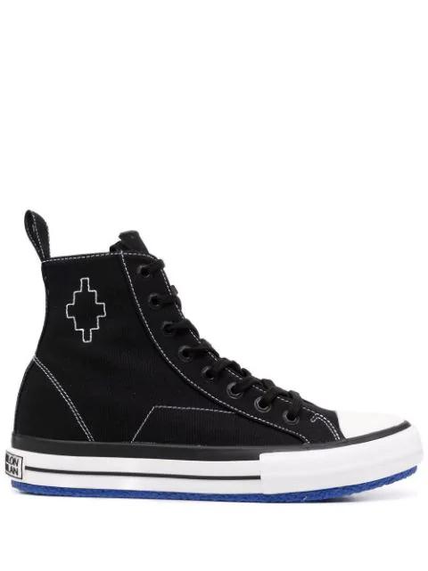 embroidered cross high vulcanized sneakers by COUNTY OF MILAN
