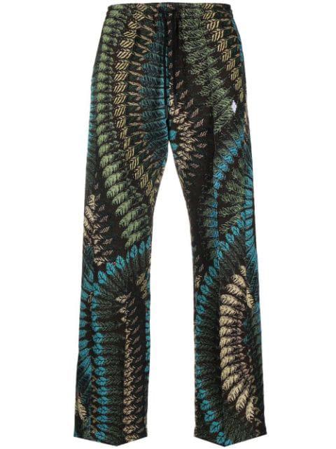 feather-pattern loose-fit trousers by COUNTY OF MILAN