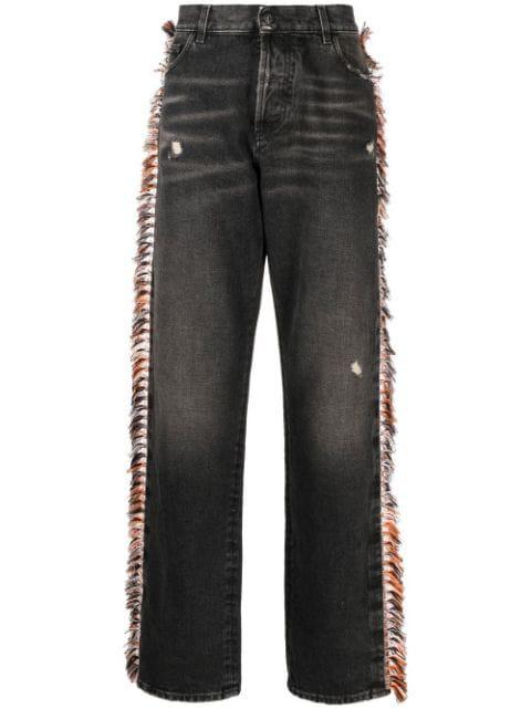 fringe-detail straight-leg jeans by COUNTY OF MILAN