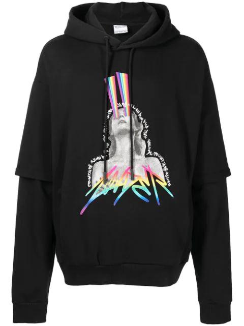 graphic-print layered hoodie by COUNTY OF MILAN