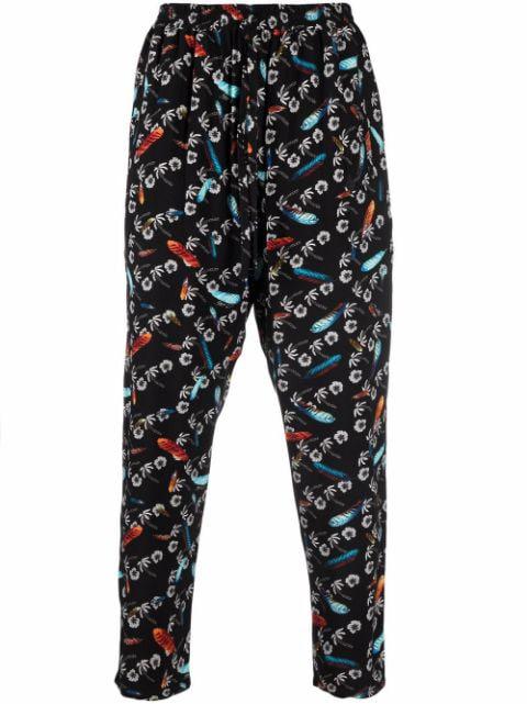 graphic-print pleated track pants by COUNTY OF MILAN