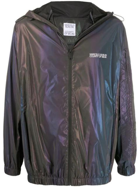 iridescent lightweight hoodied jacket by COUNTY OF MILAN